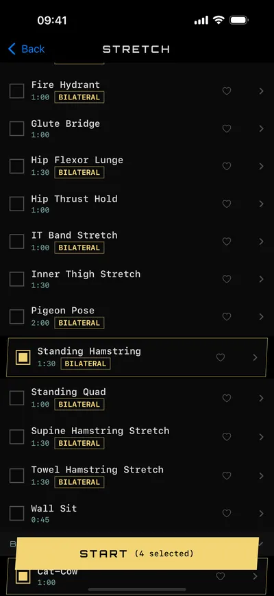 Fletch routines and exercises screen